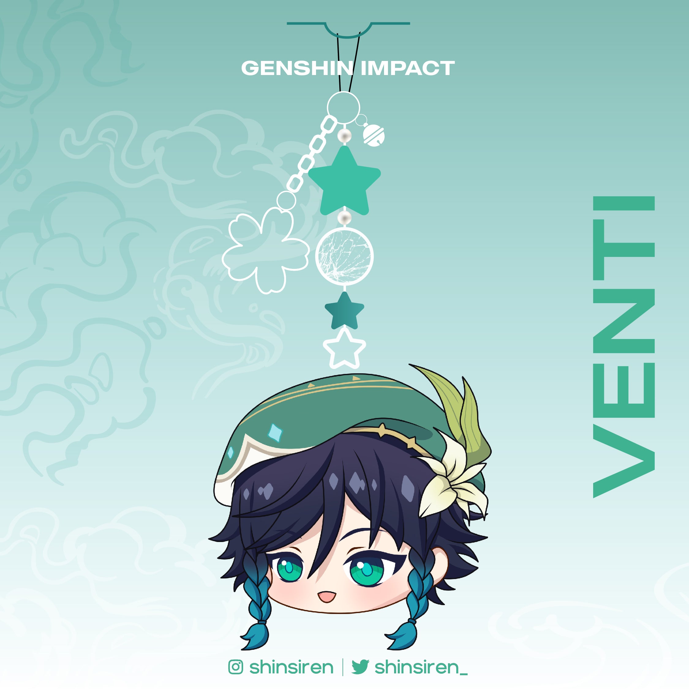 Genshin Impact - Charm Phone Strap [art by SHINSIREN]